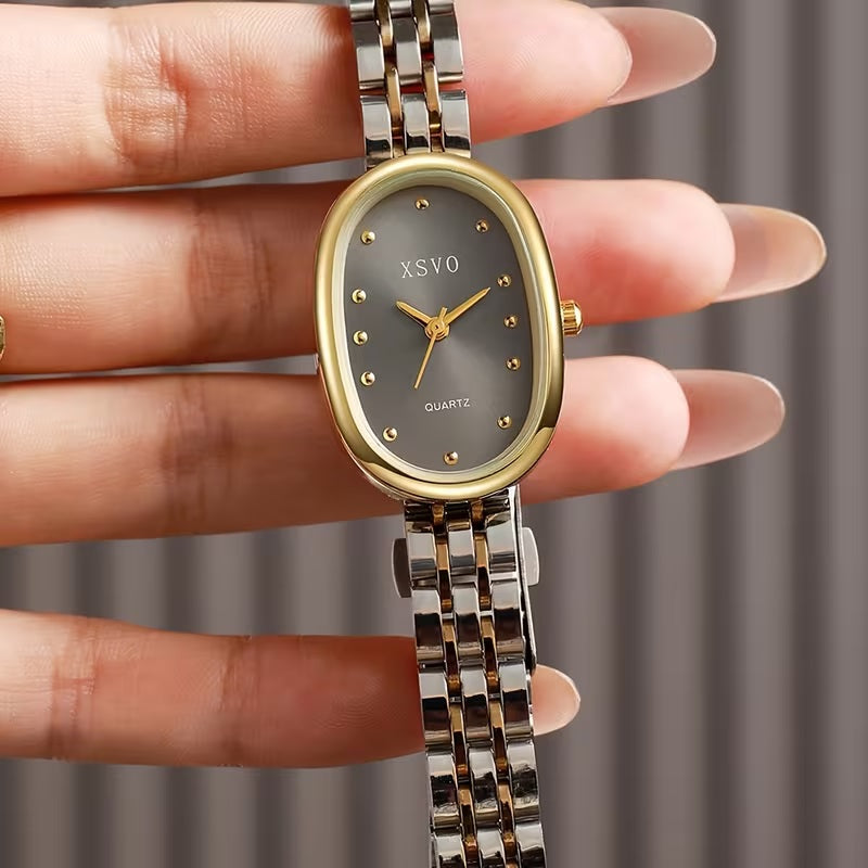 Women's Elegant Rhinestone-Accented Quartz Watch with Sparkling